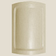 Kályhacsempe - Íves beforduló kazettás sarok - 111/111 × 225 × 50 mm