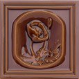 kályhacsempe - Peremes tányéros pipacs - 225×225×50 mm